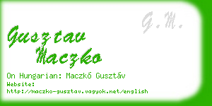 gusztav maczko business card