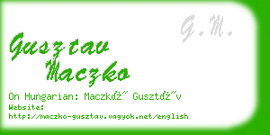 gusztav maczko business card